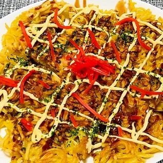 残った焼きそば麺で！和風★お好み焼き